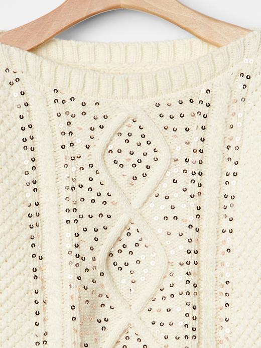 Image number 3 showing, Sequin cable knit sweater