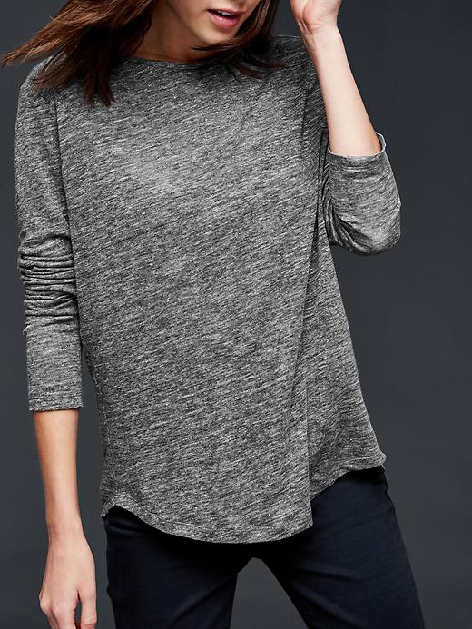 Image number 3 showing, Linen solid tee