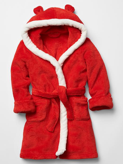 Image number 1 showing, Festive bear hoodie robe