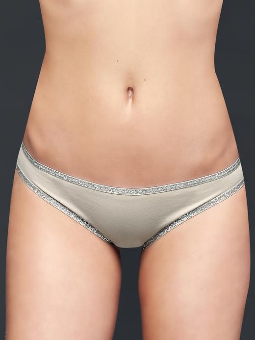 Image number 1 showing, Metallic-trim cheeky bikini