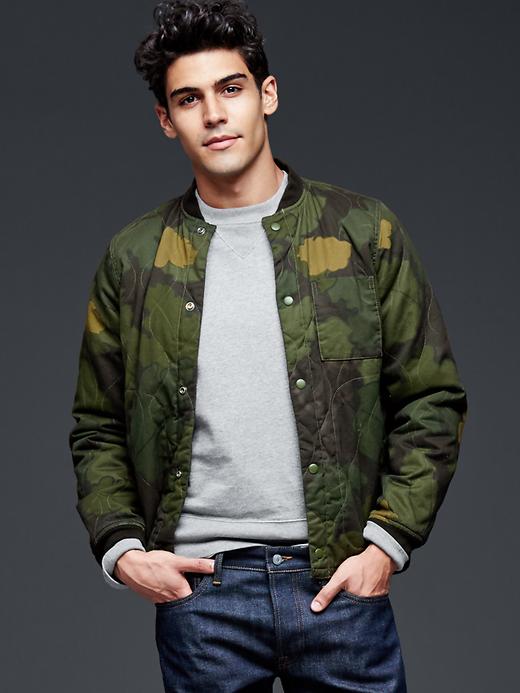 Image number 2 showing, Gap + GQ The Hill-Side reversible quilted bomber