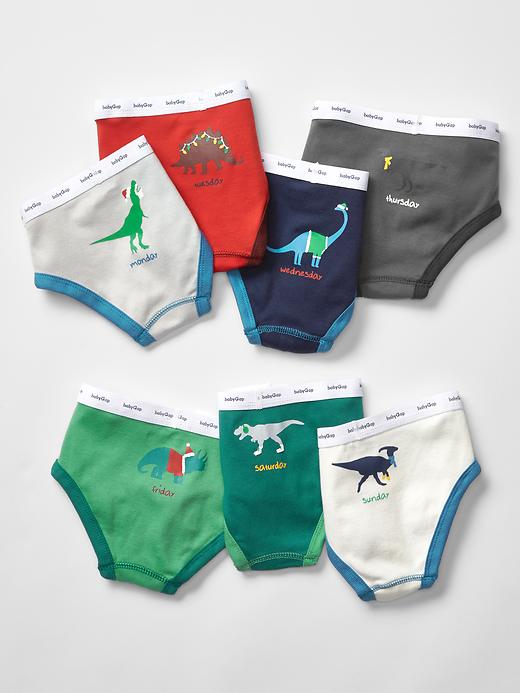 View large product image 1 of 1. Days-of-the-week festive dino underwear (7-pack)