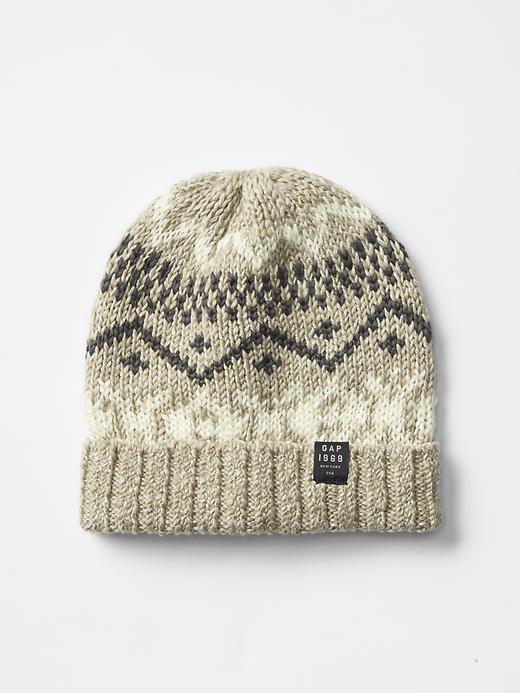 View large product image 1 of 1. Marled fair isle beanie