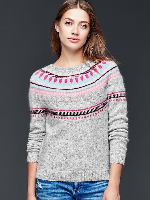 Image number 3 showing, Circular fair isle sweater
