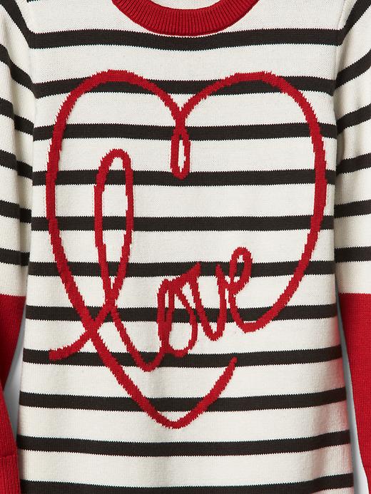 Image number 3 showing, Intarsia love stripe sweater dress
