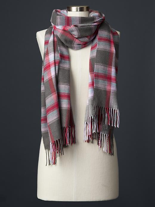 View large product image 1 of 1. Cozy windowpane plaid scarf
