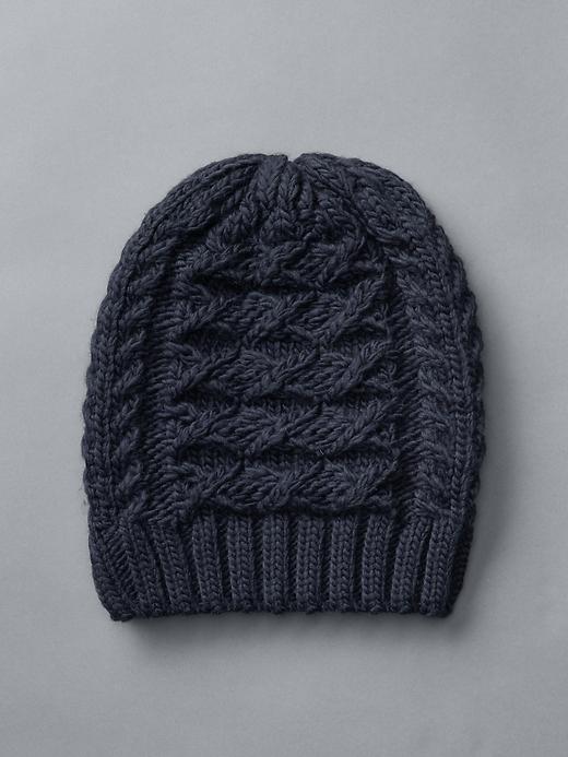 View large product image 1 of 1. Honeycomb cable knit beanie