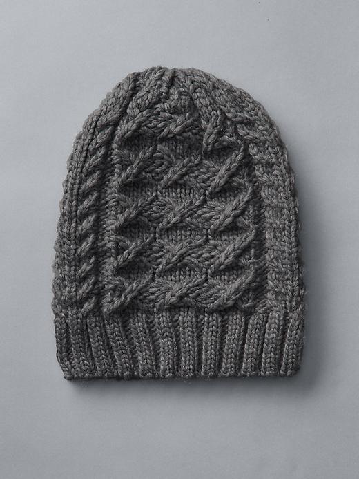 View large product image 1 of 1. Honeycomb cable knit beanie