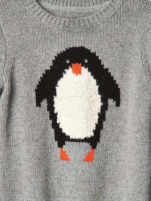 Image number 3 showing, Intarsia penguin sweater
