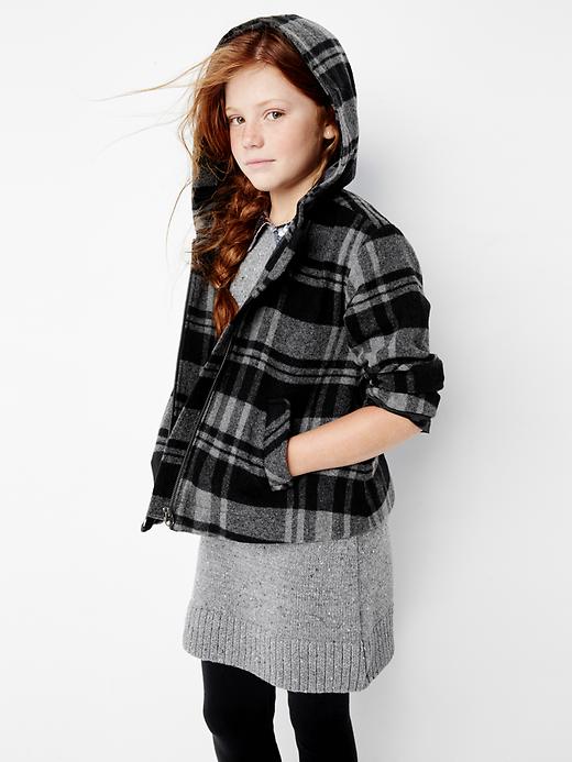 Image number 3 showing, Plaid cropped cape jacket