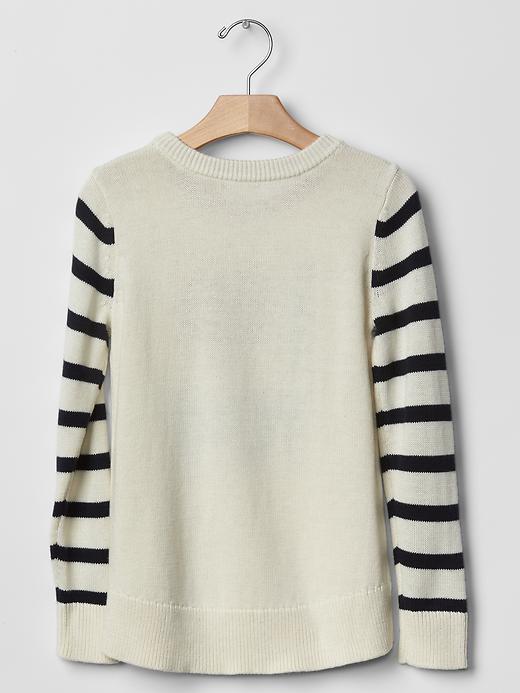 Image number 2 showing, Intarsia stripe love sweater