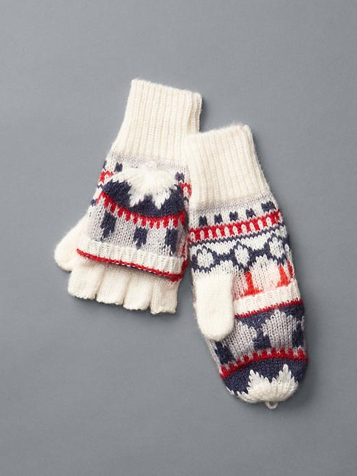 View large product image 1 of 1. Fair isle convertible mittens
