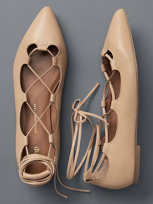 Image number 2 showing, Lace-up ballet flats