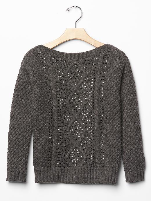 Image number 4 showing, Sequin cable knit sweater