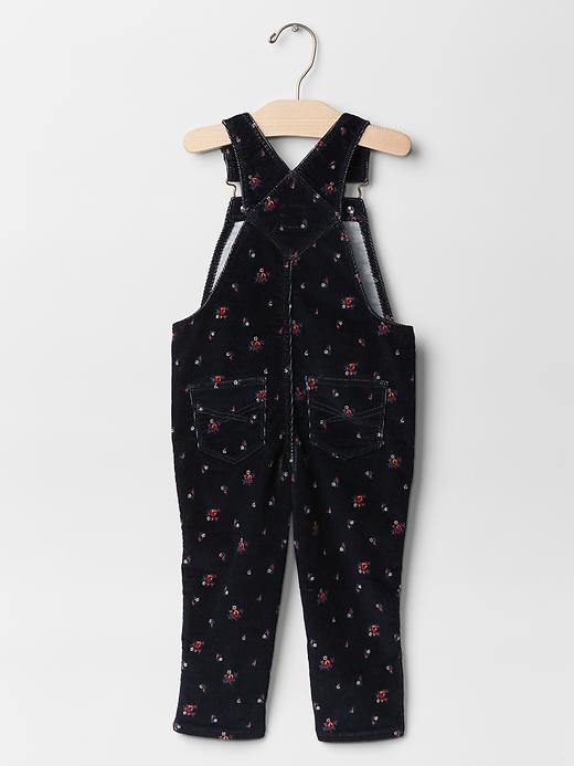 Image number 2 showing, 1969 floral corduroy overalls