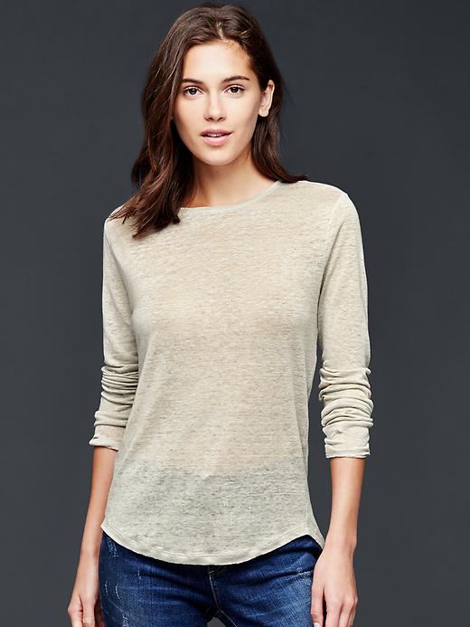 Image number 7 showing, Linen solid tee