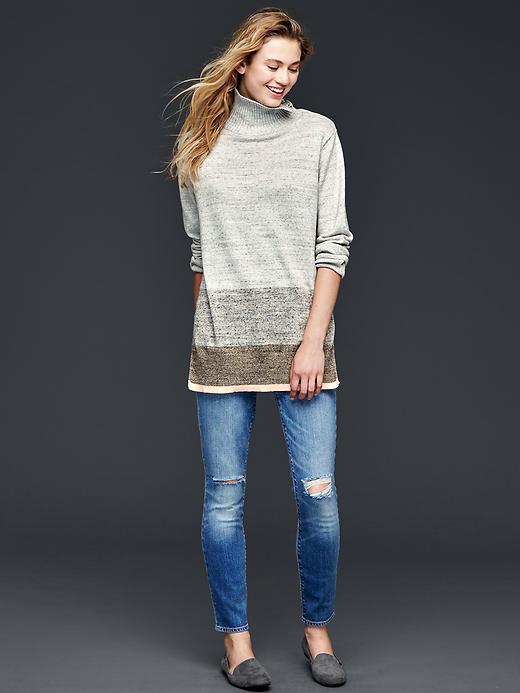 Image number 5 showing, Stripe snap turtle-neck sweater