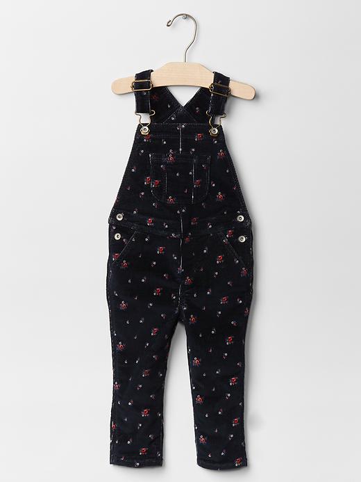 Image number 1 showing, 1969 floral corduroy overalls