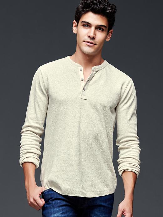 Image number 4 showing, Snow heather waffle henley