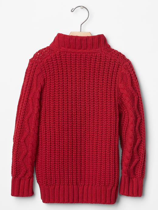 Image number 2 showing, Sherpa mockneck cable sweater