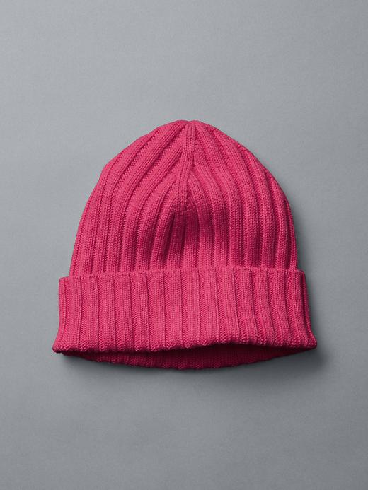 View large product image 1 of 1. Solid ribbed beanie