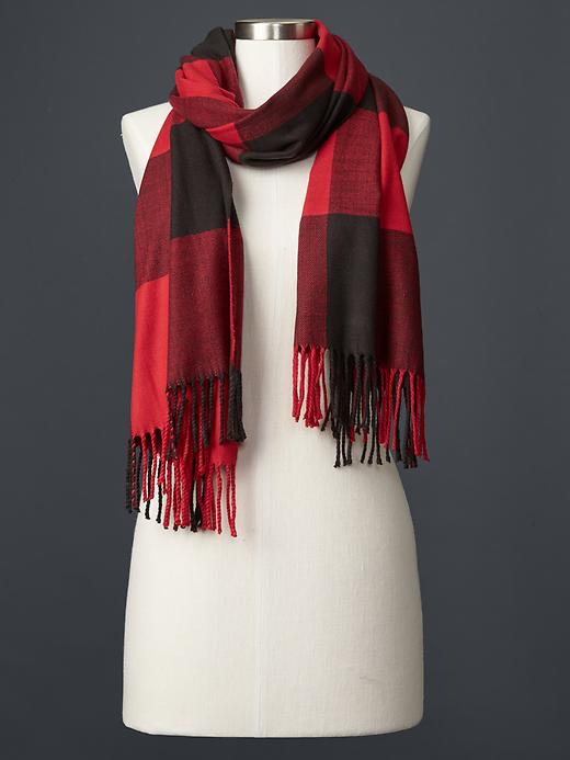 View large product image 1 of 1. Cozy buffalo plaid scarf
