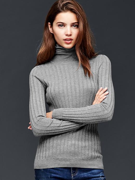 Image number 1 showing, Ribbed turtle-neck sweater