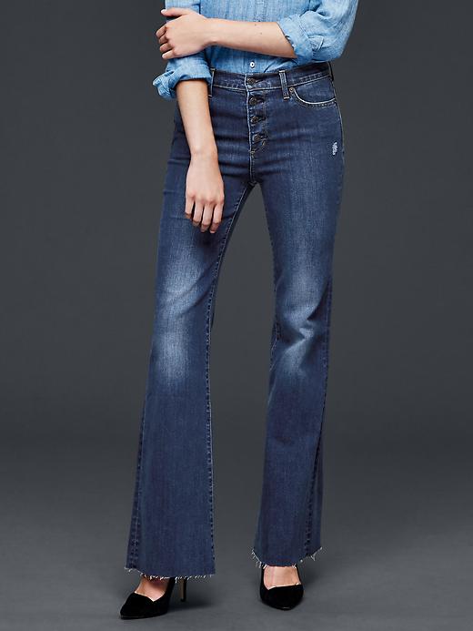 Image number 1 showing, 1969 authentic high rise flare jeans