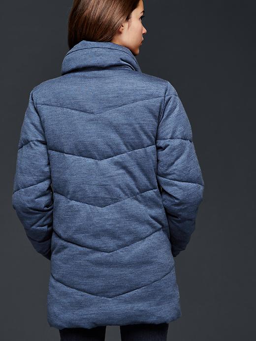 Image number 2 showing, Wool shawl neck quilted puffer