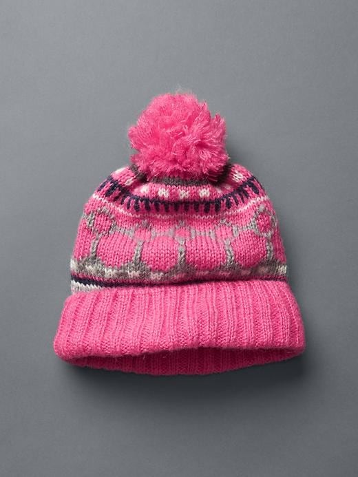 View large product image 1 of 1. Fair isle pom-pom hat