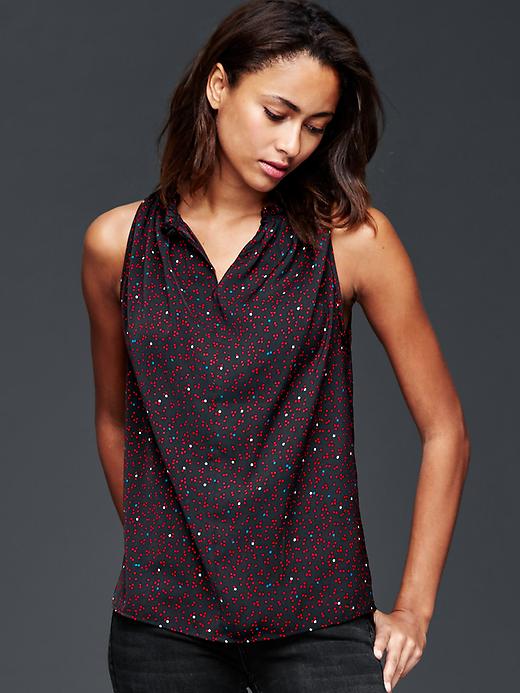 Image number 1 showing, Star print gathered top