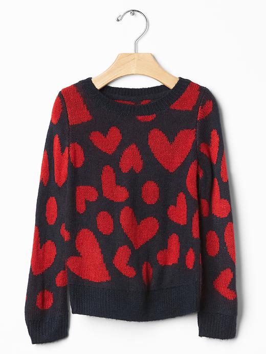 Image number 1 showing, Intarsia heart sweater