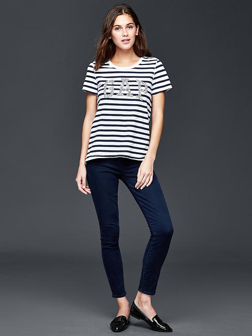 Image number 5 showing, Sequin long stripe tee