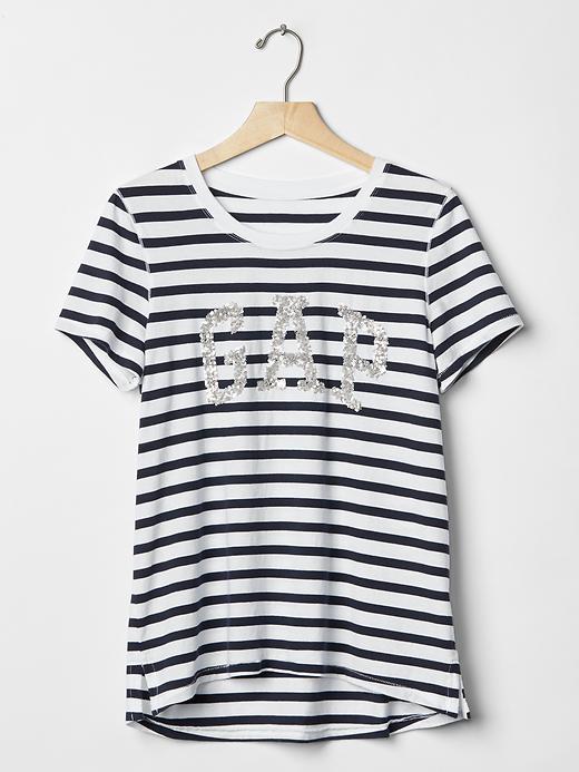Image number 6 showing, Sequin long stripe tee