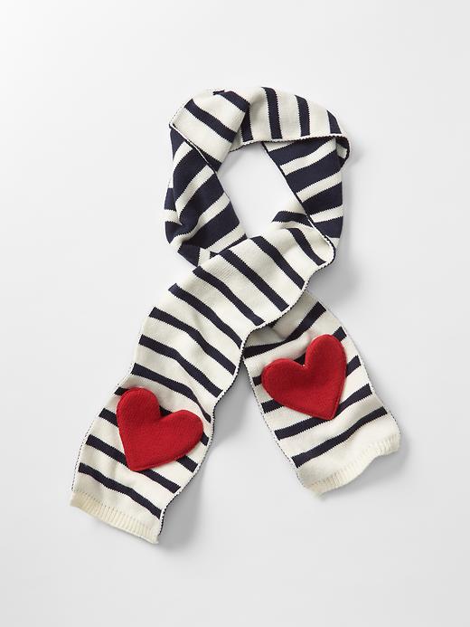 View large product image 1 of 1. Heart stripe scarf