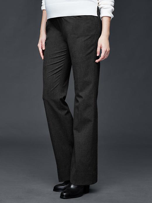 View large product image 1 of 1. Maternity full panel modern boot pants