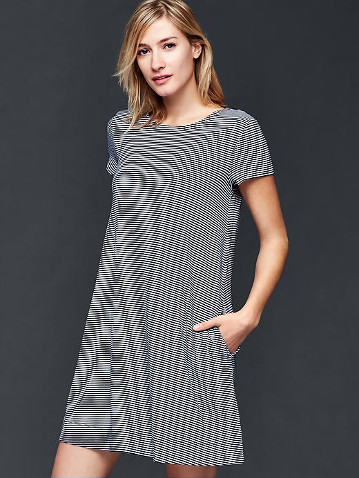 View large product image 1 of 1. Mini stripe t-shirt dress
