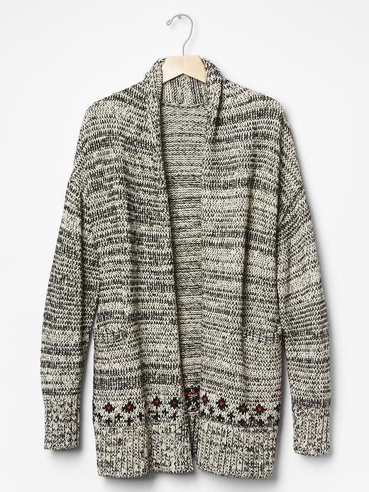 Image number 3 showing, Fair isle open cardigan