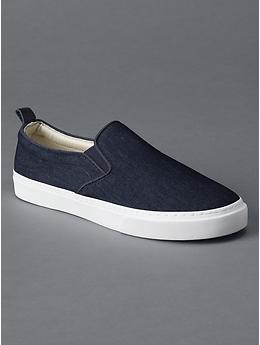 slip on denim sneakers
