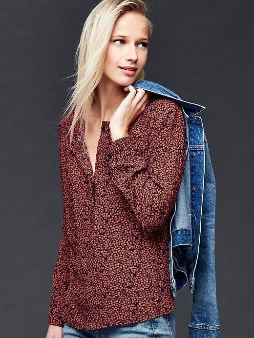 Image number 7 showing, Shirred print blouse