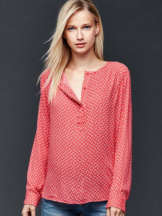 Image number 8 showing, Shirred print blouse