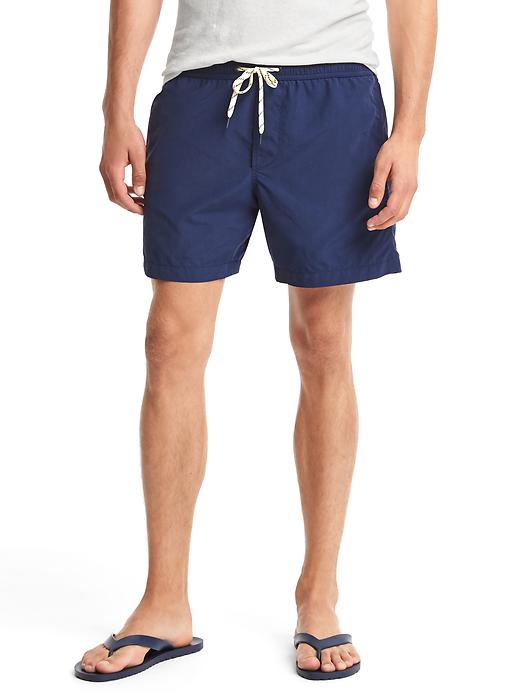 Image number 1 showing, Solid swim trunks (5.5")