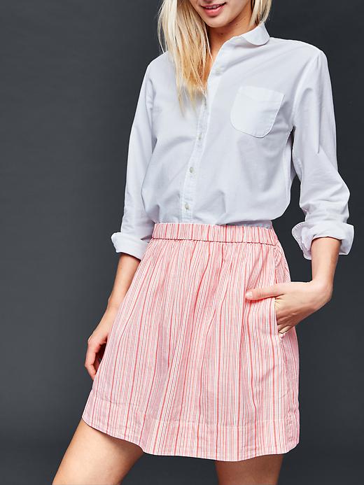 Image number 1 showing, Linen stripe mini skirt