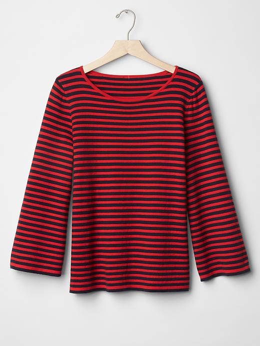 Image number 6 showing, Nautical stripe bell sleeve sweater