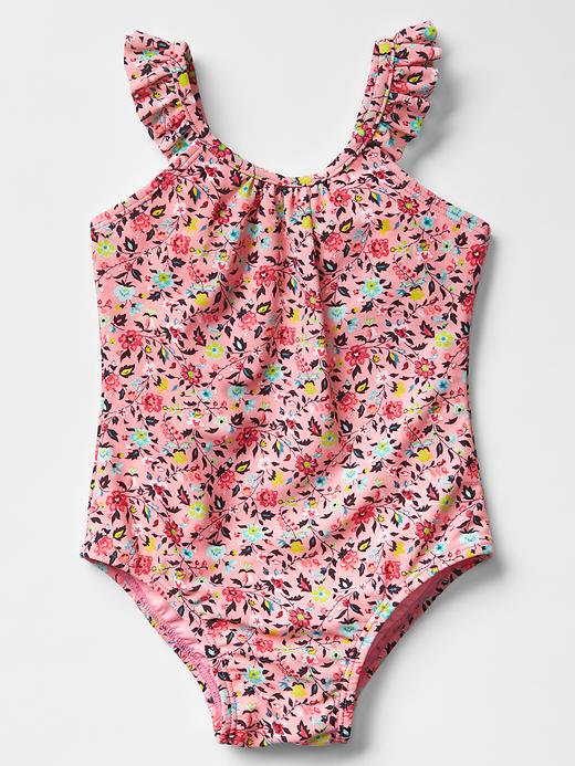 View large product image 1 of 1. Print flutter swim one-piece