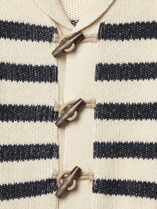 Image number 3 showing, Stripe shawlneck toggle cardigan