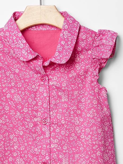 Image number 3 showing, Floral flutter shirt dress