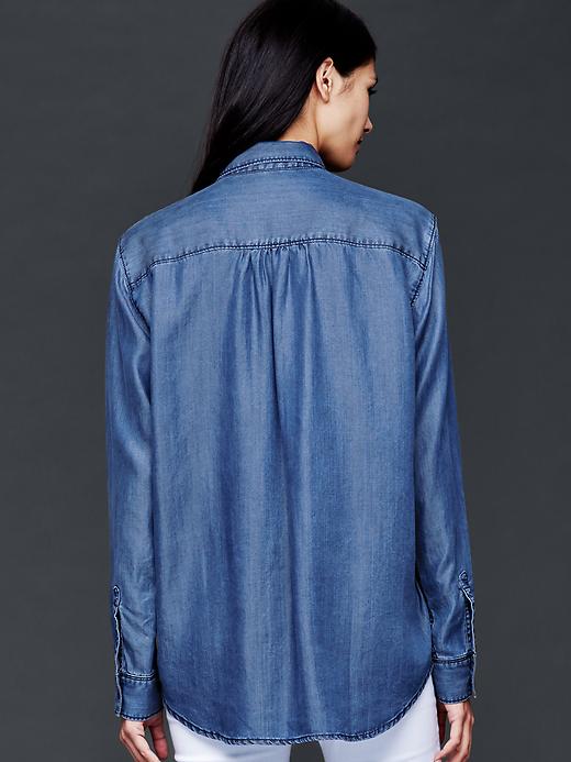 Image number 2 showing, Chambray boyfriend shirt