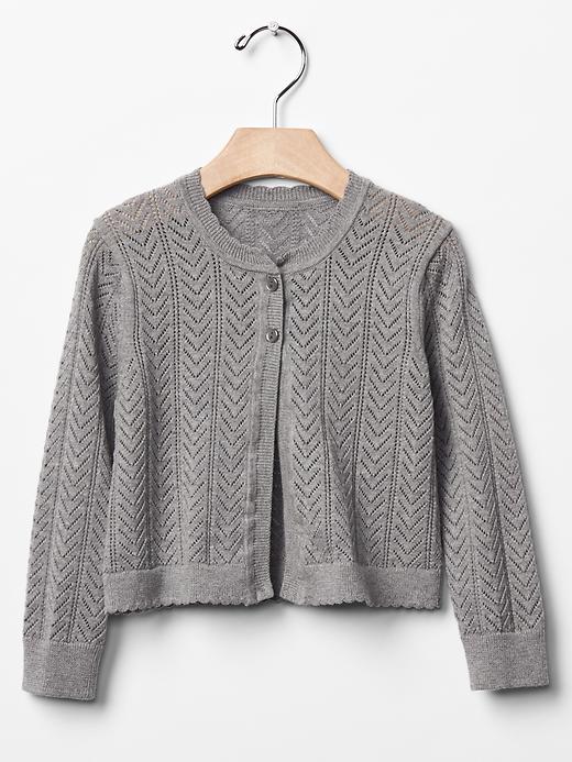View large product image 1 of 1. Pointelle knit cardigan