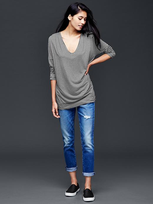 Image number 3 showing, Stripe scoop neck tunic
